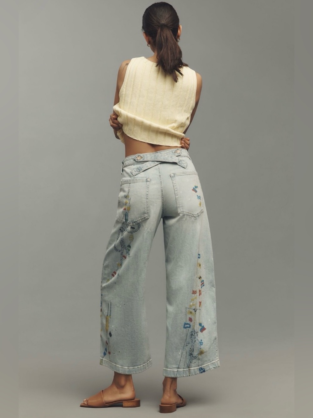 Anthropologie Pilcro Sailing Theme High-Rise Crop Tapered Carpenter Jeans - Picture 4 of 14